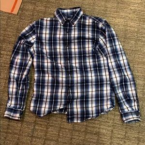 Blue black white Lands End flannel Size M
